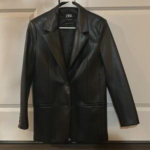 Zara Leather Blazer